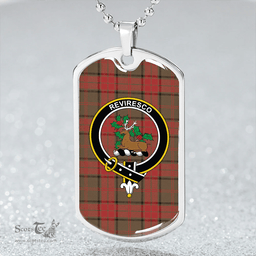 ScottishPlaid Maxwell Hunting Weathered Clan Tartan Dog Tag Necklace - Crest Classic Scottish Plaid Tartan Plaid