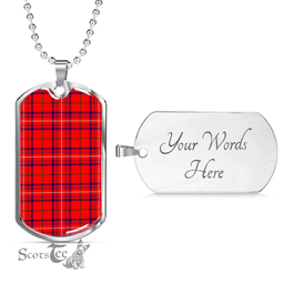 Scottish Rose Modern Clan Tartan Dog Tag Necklace - Classic Scottish Plaid Tartan Plaid