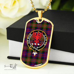 ScottishPlaid MacDonnell Clan Tartan Dog Tag Necklace - Crest Classic Scottish Plaid Tartan Plaid