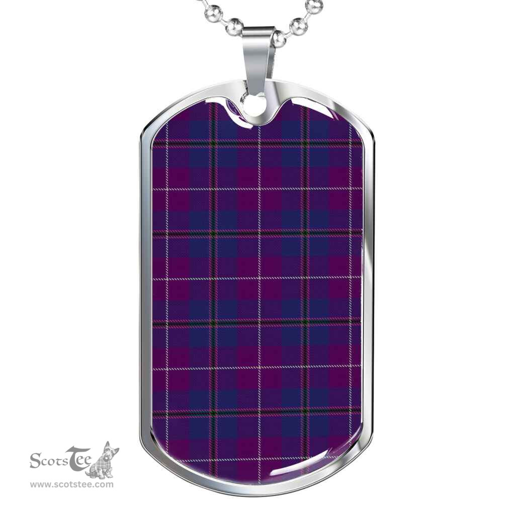 Scottish Pride of Glencoe Clan Tartan Dog Tag Necklace - Classic Scottish Plaid Tartan Plaid
