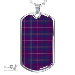 Scottish Pride of Glencoe Clan Tartan Dog Tag Necklace - Classic Scottish Plaid Tartan Plaid