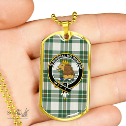 ScottishPlaid MacGregor Dress Green (Gregor Dress Green) Ancient Clan Tartan Dog Tag Necklace - Crest Classic Scottish Plaid Tartan Plaid