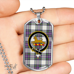 ScottishPlaid Richards (Pritchard) Modern Clan Tartan Dog Tag Necklace - Crest Classic Scottish Plaid Tartan Plaid
