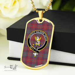 ScottishPlaid Stewart of Killiecrankie Weathered Clan Tartan Dog Tag Necklace - Crest Classic Scottish Plaid Tartan Plaid