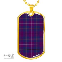 Scottish Pride of Glencoe Clan Tartan Dog Tag Necklace - Classic Scottish Plaid Tartan Plaid