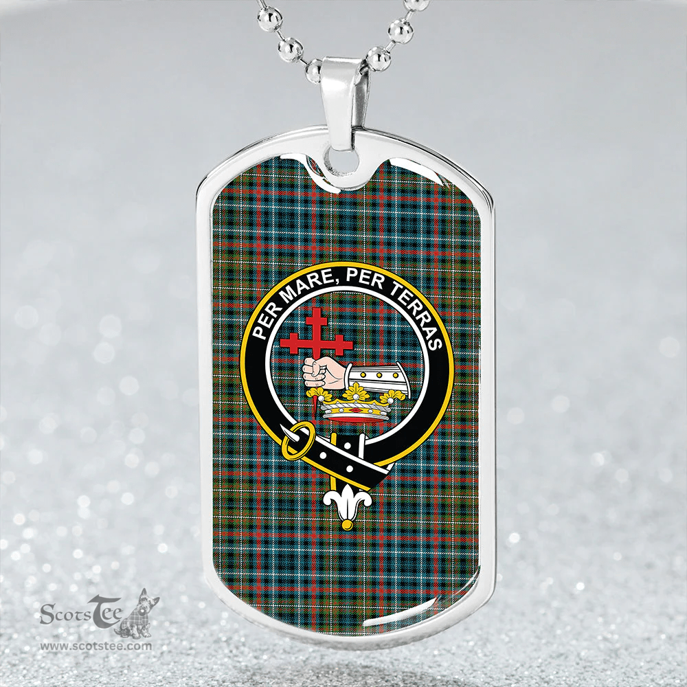 ScottishPlaid MacDonald Flora (Donald Flora) Plaid Artifact Ancient Clan Tartan Dog Tag Necklace - Crest Classic Scottish Plaid Tartan Plaid