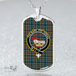 ScottishPlaid MacDonald Flora (Donald Flora) Plaid Artifact Ancient Clan Tartan Dog Tag Necklace - Crest Classic Scottish Plaid Tartan Plaid