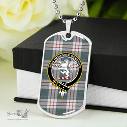 ScottishPlaid MacDiarmid Dress Weathered Clan Tartan Dog Tag Necklace - Crest Classic Scottish Plaid Tartan Plaid