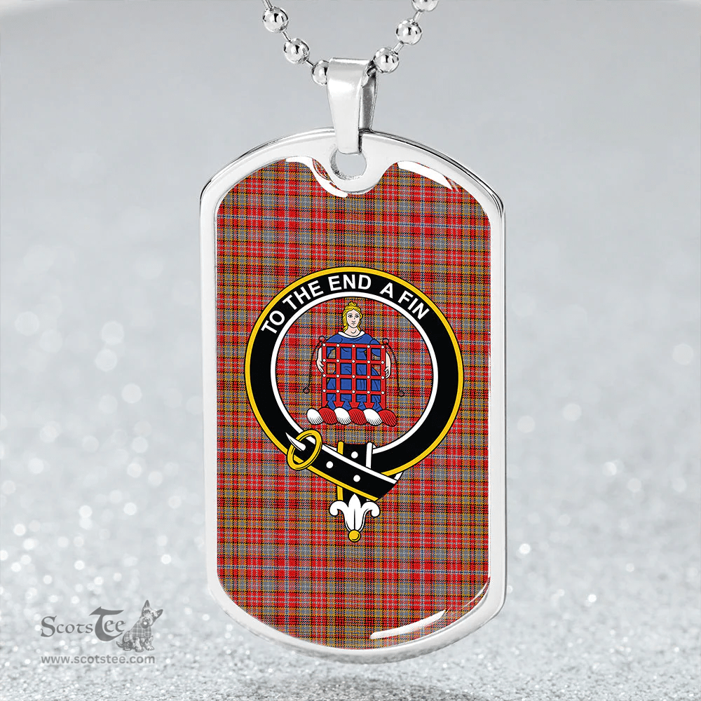 ScottishPlaid Ogilvie of Airlie Modern Clan Tartan Dog Tag Necklace - Crest Classic Scottish Plaid Tartan Plaid
