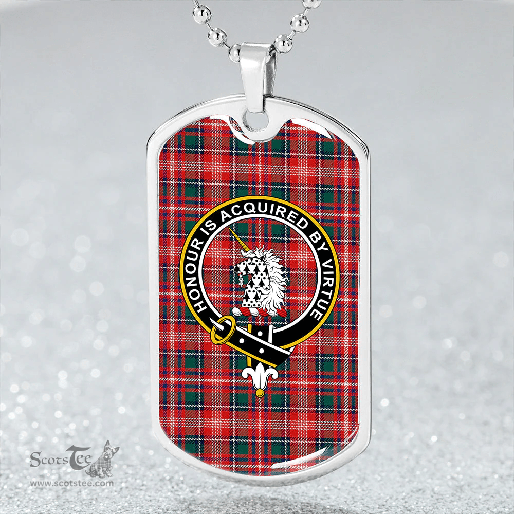 ScottishPlaid Ritchie Modern Clan Tartan Dog Tag Necklace - Crest Classic Scottish Plaid Tartan Plaid