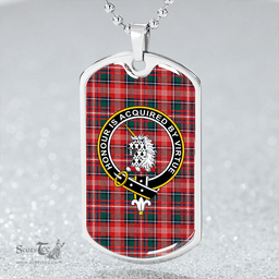 ScottishPlaid Ritchie Modern Clan Tartan Dog Tag Necklace - Crest Classic Scottish Plaid Tartan Plaid