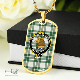 ScottishPlaid MacGregor Dress Green (Gregor Dress Green) Ancient Clan Tartan Dog Tag Necklace - Crest Classic Scottish Plaid Tartan Plaid