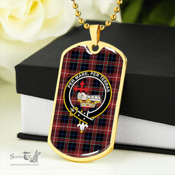 ScottishPlaid MacDonald Sir John A (Donald Sir John A) Modern Clan Tartan Dog Tag Necklace - Crest Classic Scottish Plaid Tartan Plaid