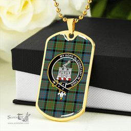 ScottishPlaid MacDonald of Clanranald #2 (Donald of Clanranald; #2) Ancient Clan Tartan Dog Tag Necklace - Crest Classic Scottish Plaid Tartan Plaid
