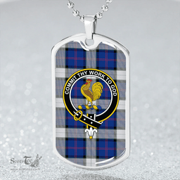 ScottishPlaid Sinclair Dress (Dance) Modern Clan Tartan Dog Tag Necklace - Crest Classic Scottish Plaid Tartan Plaid