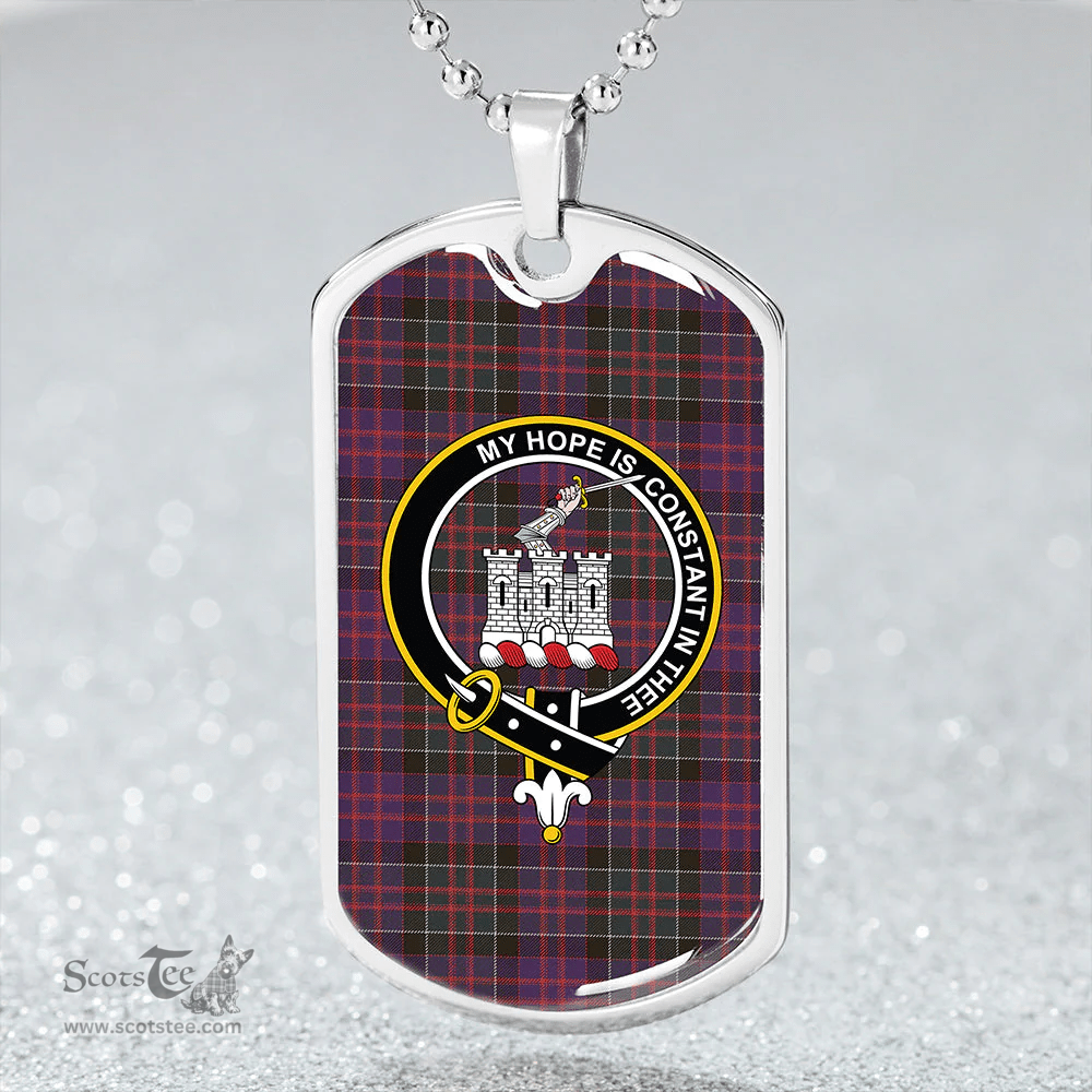 ScottishPlaid MacDonald of Clanranald #2 (MacDonald of Clanranald; #2) Weathered Clan Tartan Dog Tag Necklace - Crest Classic Scottish Plaid Tartan Plaid