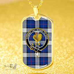 ScottishPlaid Sinclair Dress (Dance) Modern Clan Tartan Dog Tag Necklace - Crest Classic Scottish Plaid Tartan Plaid