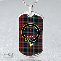 ScottishPlaid Rankin #2 Modern Clan Tartan Dog Tag Necklace - Crest Classic Scottish Plaid Tartan Plaid