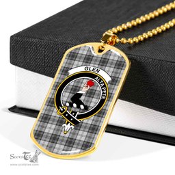 Scottish Glen Clan Tartan Dog Tag Necklace - Crest Classic Scottish Plaid Tartan Plaid