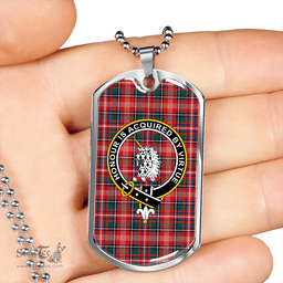 ScottishPlaid Ritchie Modern Clan Tartan Dog Tag Necklace - Crest Classic Scottish Plaid Tartan Plaid