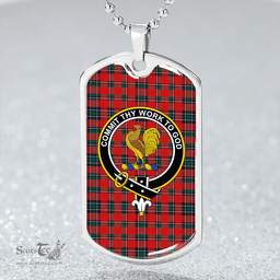 ScottishPlaid Sinclair Lyon Count Modern Clan Tartan Dog Tag Necklace - Crest Classic Scottish Plaid Tartan Plaid