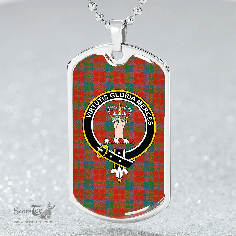 ScottishPlaid Robertson Ancient Clan Tartan Dog Tag Necklace - Crest Classic Scottish Plaid Tartan Plaid