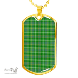 Scottish Currie Clan Tartan Dog Tag Necklace - Classic Scottish Plaid Tartan Plaid