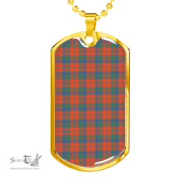Scottish Robertson Ancient Clan Tartan Dog Tag Necklace - Classic Scottish Plaid Tartan Plaid