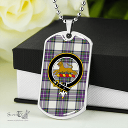 ScottishPlaid Richards (Pritchard) Modern Clan Tartan Dog Tag Necklace - Crest Classic Scottish Plaid Tartan Plaid