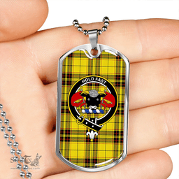 ScottishPlaid MacLeod Snuffbox Modern Clan Tartan Dog Tag Necklace - Crest Classic Scottish Plaid Tartan Plaid