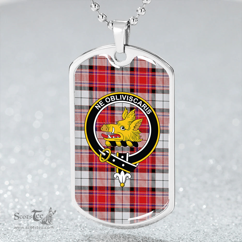 ScottishPlaid MacKellar Dress Red #2 Modern Clan Tartan Dog Tag Necklace - Crest Classic Scottish Plaid Tartan Plaid