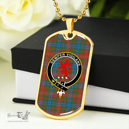 ScottishPlaid Wilson Ancient Clan Tartan Dog Tag Necklace - Crest Classic Scottish Plaid Tartan Plaid