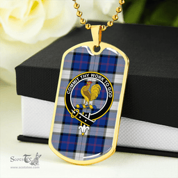 ScottishPlaid Sinclair Dress (Dance) Modern Clan Tartan Dog Tag Necklace - Crest Classic Scottish Plaid Tartan Plaid