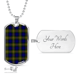 Scottish More (Muir) Clan Tartan Dog Tag Necklace - Classic Scottish Plaid Tartan Plaid
