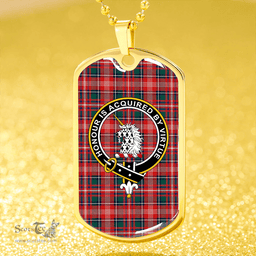 ScottishPlaid Ritchie Modern Clan Tartan Dog Tag Necklace - Crest Classic Scottish Plaid Tartan Plaid