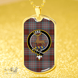 ScottishPlaid Scott Brown Hunting Weathered Clan Tartan Dog Tag Necklace - Crest Classic Scottish Plaid Tartan Plaid