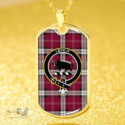 ScottishPlaid Nisbet Dress Rose (Nisbit Dress Rose) Modern Clan Tartan Dog Tag Necklace - Crest Classic Scottish Plaid Tartan Plaid