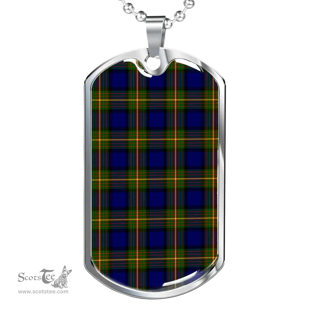 Scottish More (Muir) Clan Tartan Dog Tag Necklace - Classic Scottish Plaid Tartan Plaid