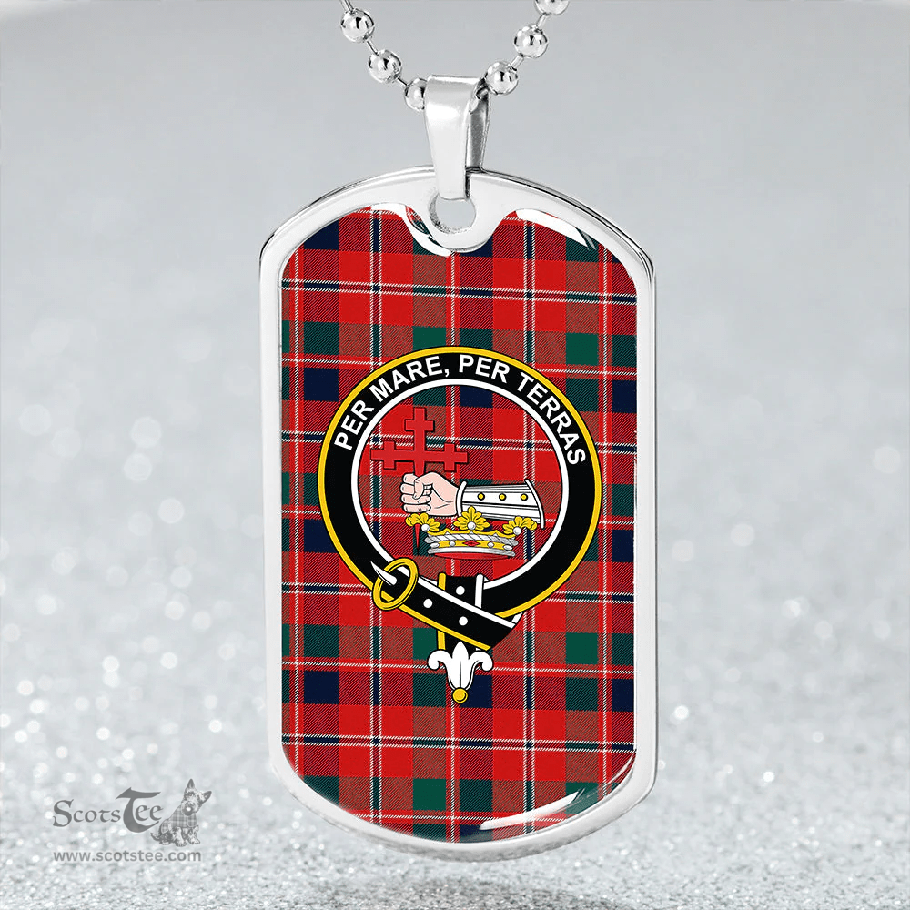 ScottishPlaid MacDonald of Glenaladale #2 (Donald Glenfinnan) Modern Clan Tartan Dog Tag Necklace - Crest Classic Scottish Plaid Tartan Plaid