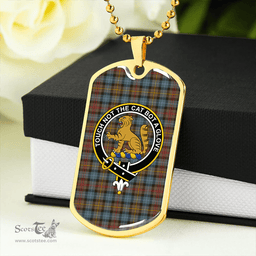 ScottishPlaid Smith (MacGowan Hunting) Weathered Clan Tartan Dog Tag Necklace - Crest Classic Scottish Plaid Tartan Plaid