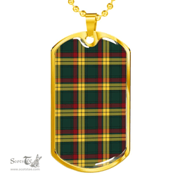 Scottish MacMillan Old Modern Clan Tartan Dog Tag Necklace - Classic Scottish Plaid Tartan Plaid