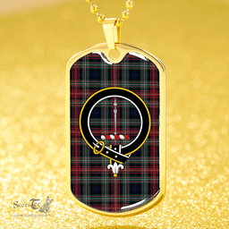 ScottishPlaid Rankin #2 Modern Clan Tartan Dog Tag Necklace - Crest Classic Scottish Plaid Tartan Plaid