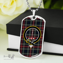 ScottishPlaid Rankin #2 Modern Clan Tartan Dog Tag Necklace - Crest Classic Scottish Plaid Tartan Plaid