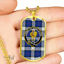 ScottishPlaid Sinclair Dress (Dance) Modern Clan Tartan Dog Tag Necklace - Crest Classic Scottish Plaid Tartan Plaid