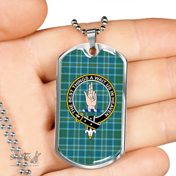 ScottishPlaid Miller Ancient Clan Tartan Dog Tag Necklace - Crest Classic Scottish Plaid Tartan Plaid