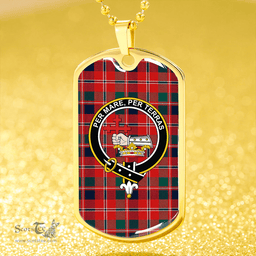 ScottishPlaid MacDonald of Glenaladale #2 (Donald Glenfinnan) Modern Clan Tartan Dog Tag Necklace - Crest Classic Scottish Plaid Tartan Plaid