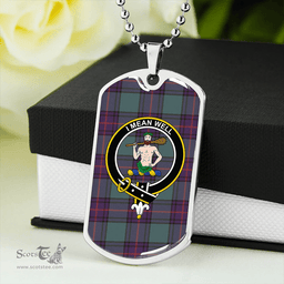 ScottishPlaid Shaw Weathered Clan Tartan Dog Tag Necklace - Crest Classic Scottish Plaid Tartan Plaid