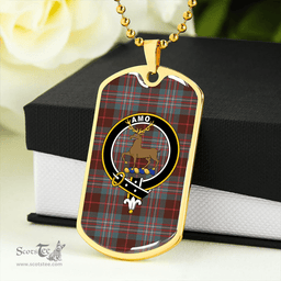 ScottishPlaid Scott Brown Hunting Weathered Clan Tartan Dog Tag Necklace - Crest Classic Scottish Plaid Tartan Plaid