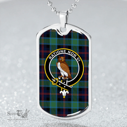 ScottishPlaid MacTaggart #3 Modern Clan Tartan Dog Tag Necklace - Crest Classic Scottish Plaid Tartan Plaid