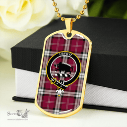 ScottishPlaid Nisbet Dress Rose (Nisbit Dress Rose) Modern Clan Tartan Dog Tag Necklace - Crest Classic Scottish Plaid Tartan Plaid